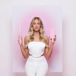 Bølgetangsett style wand 6 deler rosa