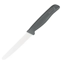 Bølget tomatkniv 11 cm grå