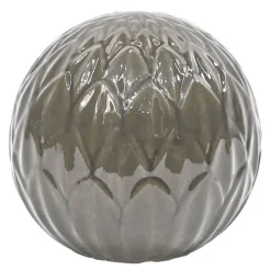 Blomma dekorball 15 cm grå