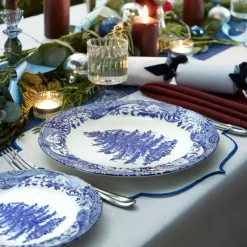 Blue Italian Christmas Tree tallerken 27 cm blå/hvit