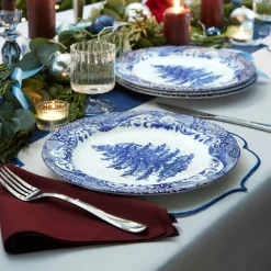 Blue Italian Christmas Tree tallerken 27 cm blå/hvit