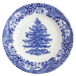 Blue Italian Christmas Tree tallerken 20 cm blå/hvit