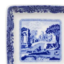 Blue Italian tallerken firkantet 7,5 cm 4 stk blå/hvit