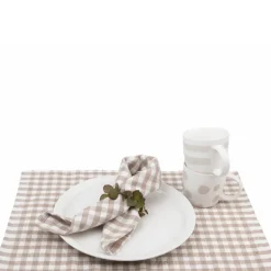 Bordbrikke 48x33 cm ruter beige/hvit