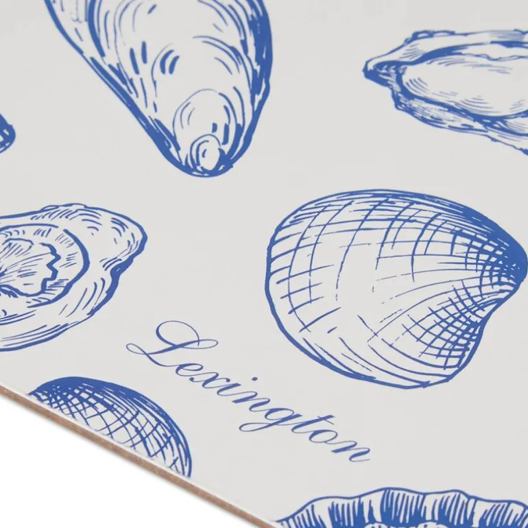 Bordbrikke 30x40 cm 2 stk laminert dobbelsidig blå/hvit