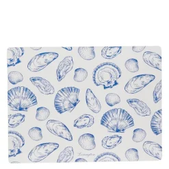 Bordbrikke 30x40 cm 2 stk laminert dobbelsidig blå/hvit
