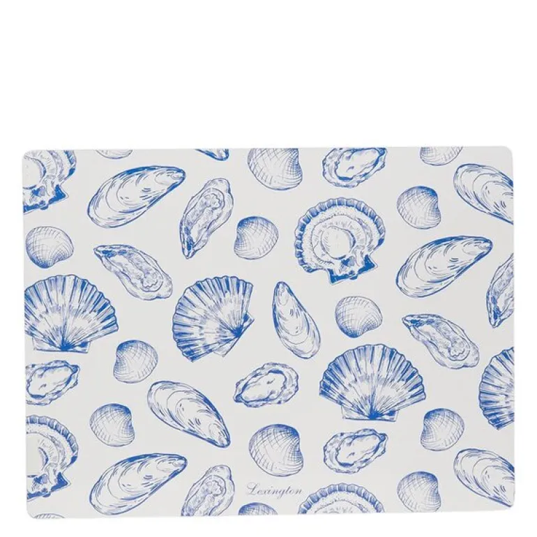 Bordbrikke 30x40 cm 2 stk laminert dobbelsidig blå/hvit