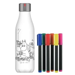Bottle Up Mummi termoflaske 0,5 L med tusj hvit/multi