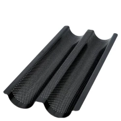 Bread Buddies baguettform for 2 stk perforert 36x16 cm svart