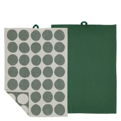 Bubbles kjøkkenhåndkle 50x70 cm 2 stk pine green