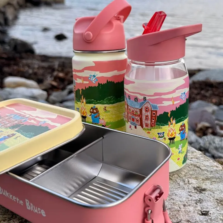 Bukkene Bruse matboks 1L back to school rosa