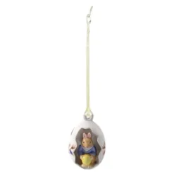 Bunny Tales Max ornament påskeegg 7 cm gul/hvit