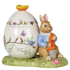 Bunny Tales Max påskeegg rund krukke 11x7 cm 9 cl grønn/oransje