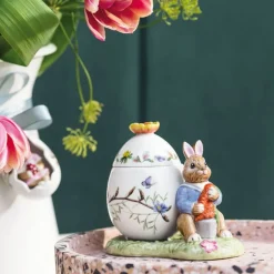 Bunny Tales Max påskeegg rund krukke 11x7 cm 9 cl grønn/oransje