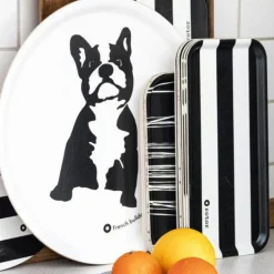 Buster serveringsbrett 38x38 cm hvit/svart