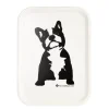 Buster serveringsbrett 27x20 cm hvit/svart