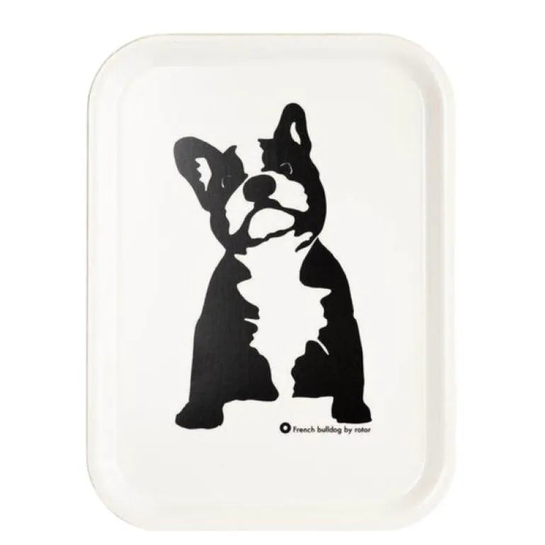Buster serveringsbrett 27x20 cm hvit/svart