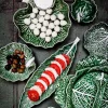 Cabbage serveringsfat kålblad 28x20 cm grønn