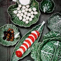 Cabbage serveringsfat kålblad 28x20 cm grønn