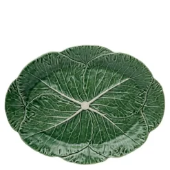 Cabbage serveringsfat 43x32 cm kålblad grønn