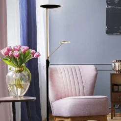 Cadiz uplight gulvlampe 186 cm svart/matt messing