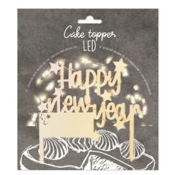 Cake Topper LED kakedekorasjon Happy New Year tre