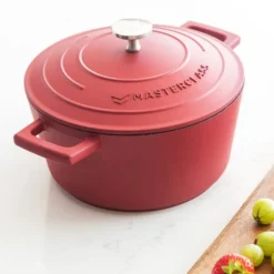 Cast Aluminium gryte 2,5L 21 cm rød