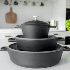 Cast Aluminium lav gryte 2,5L svart
