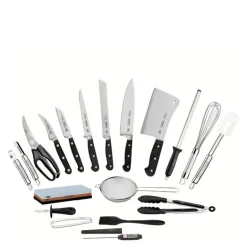 Century kniv- og redskapssett 20 deler svart