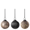 Christmas Chic julekuler i glass 3 stk