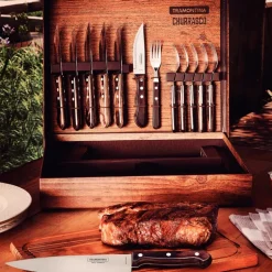 Churassco BBQ sett 15 deler cutelaria 55169 mørk brun