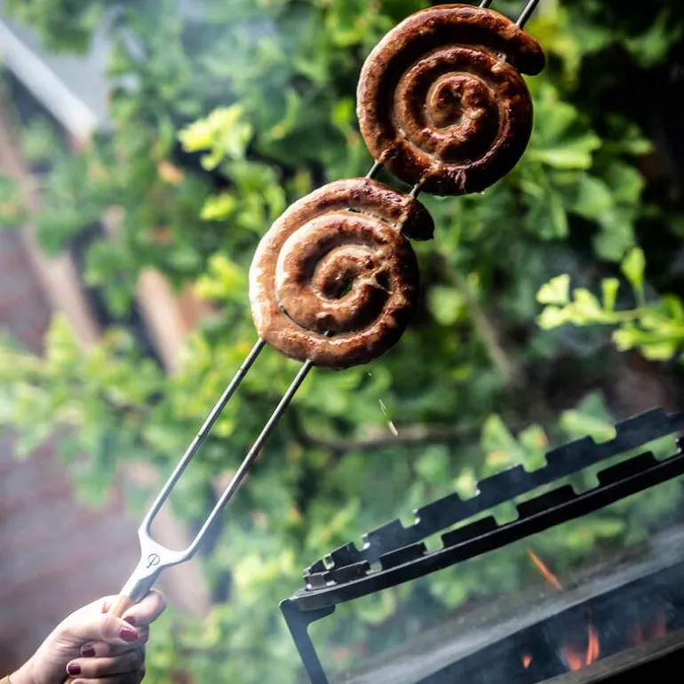 Churrasco gaffelspyd 60 cm stål/oliventre