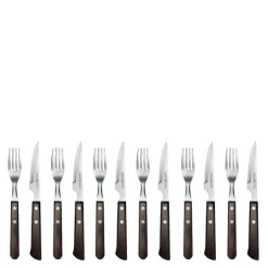 Classic biffbestikk 12 deler brun/blank