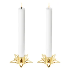 Classic Christmas lysestake stjerne 2 stk gull