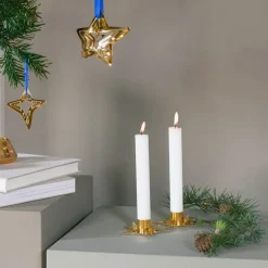 Classic Christmas lysestake stjerne 2 stk gull