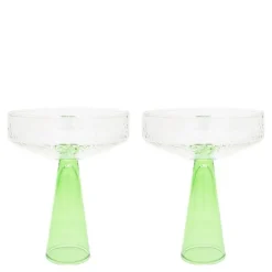 Claude champagneglass 25 cl 2 stk grønn/klar