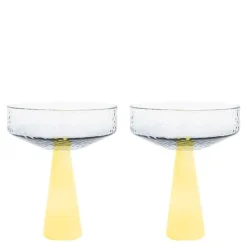 Claude champagneglass 25 cl 2 stk lyseblå/gul