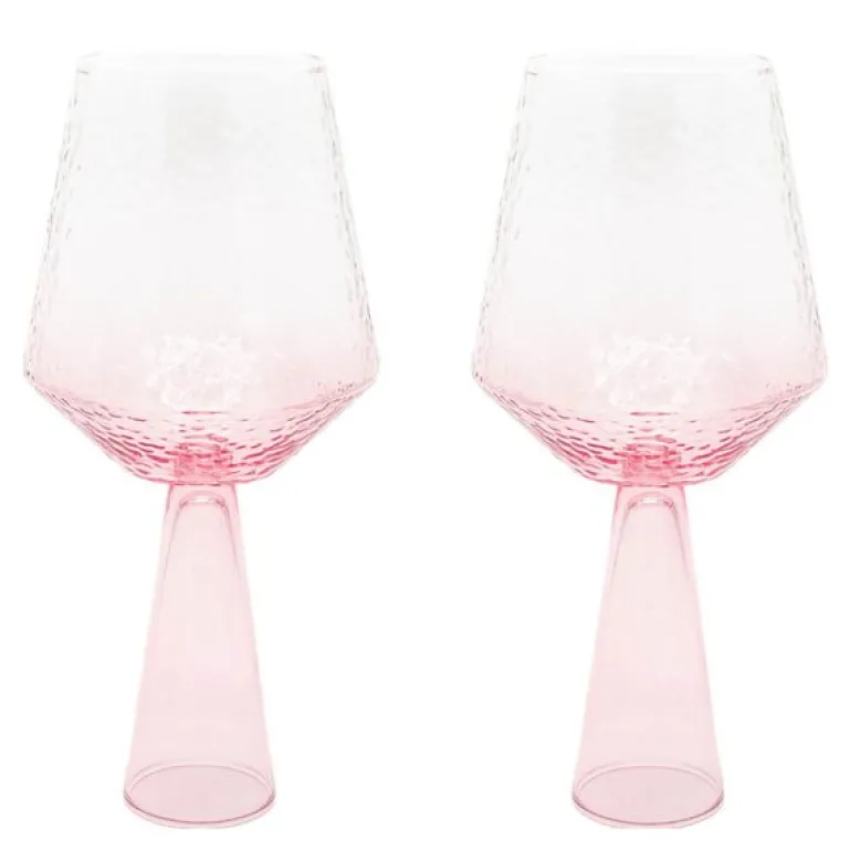 Claude vinglass 40 cl 2 stk rosa