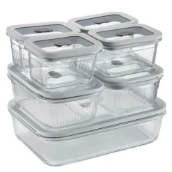 Clear Nest oppbevaringssett 7 deler 0,3L + 0,8L + 2L klar/lys grå
