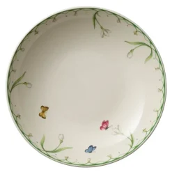 Colourful Spring flat skål 24 cm hvit/grønn