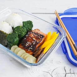 Cook & Go matboks 30x23 cm 3,5L klar/blå