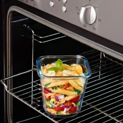 Cook & Go matboks 12x12 cm 0,8L klar/blå