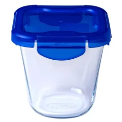 Cook & Go matboks 12x12 cm 0,8L klar/blå