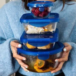 Cook & Go oppbevaringsboks 0,8L blå/klar