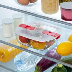 Cook & Heat oppbevaringsboks 2,2L rød/klar