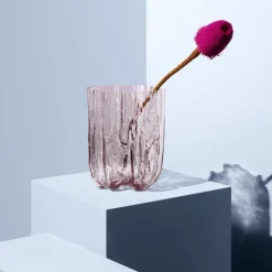 Crackle vase 27 cm rosa