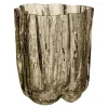 Crackle vase 12 cm taupe