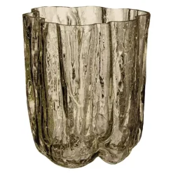 Crackle vase 12 cm taupe