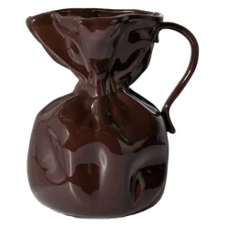 Crumple vase 26 cm brun