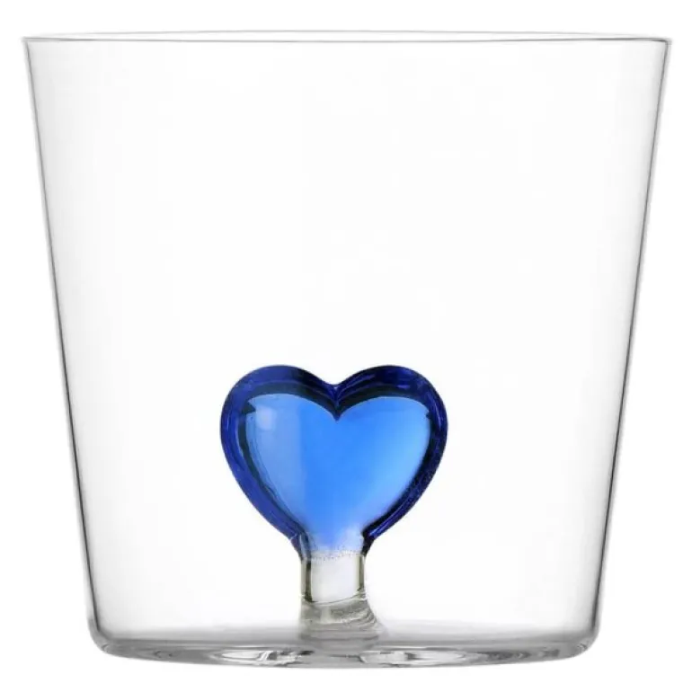 Cuore vannglass 35 cl hjerte blå